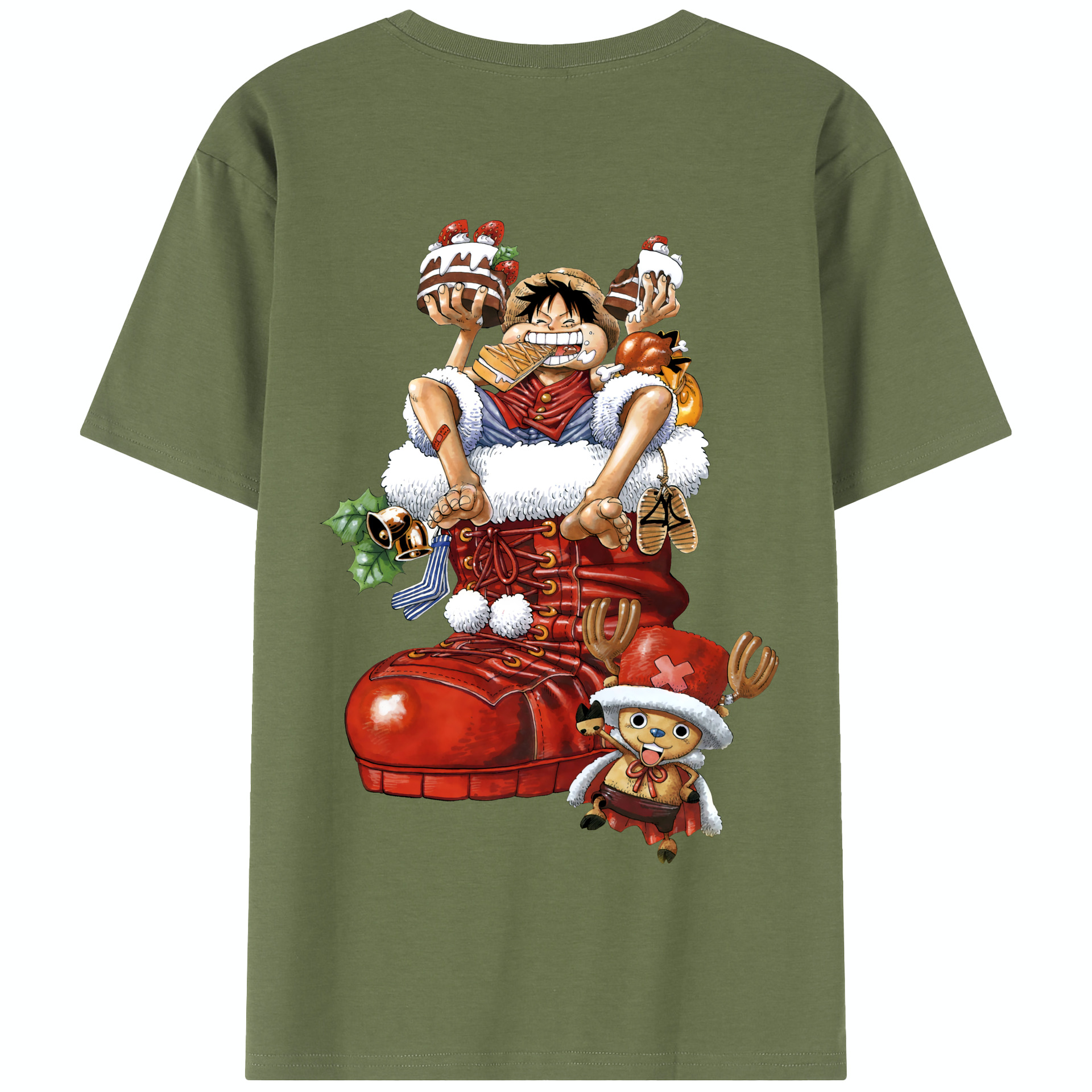 ワンピース モンキー・D・ルフィ ONE PIECE Monkey D. Luffy 綿100％半袖Tシャツ（背面プリント）